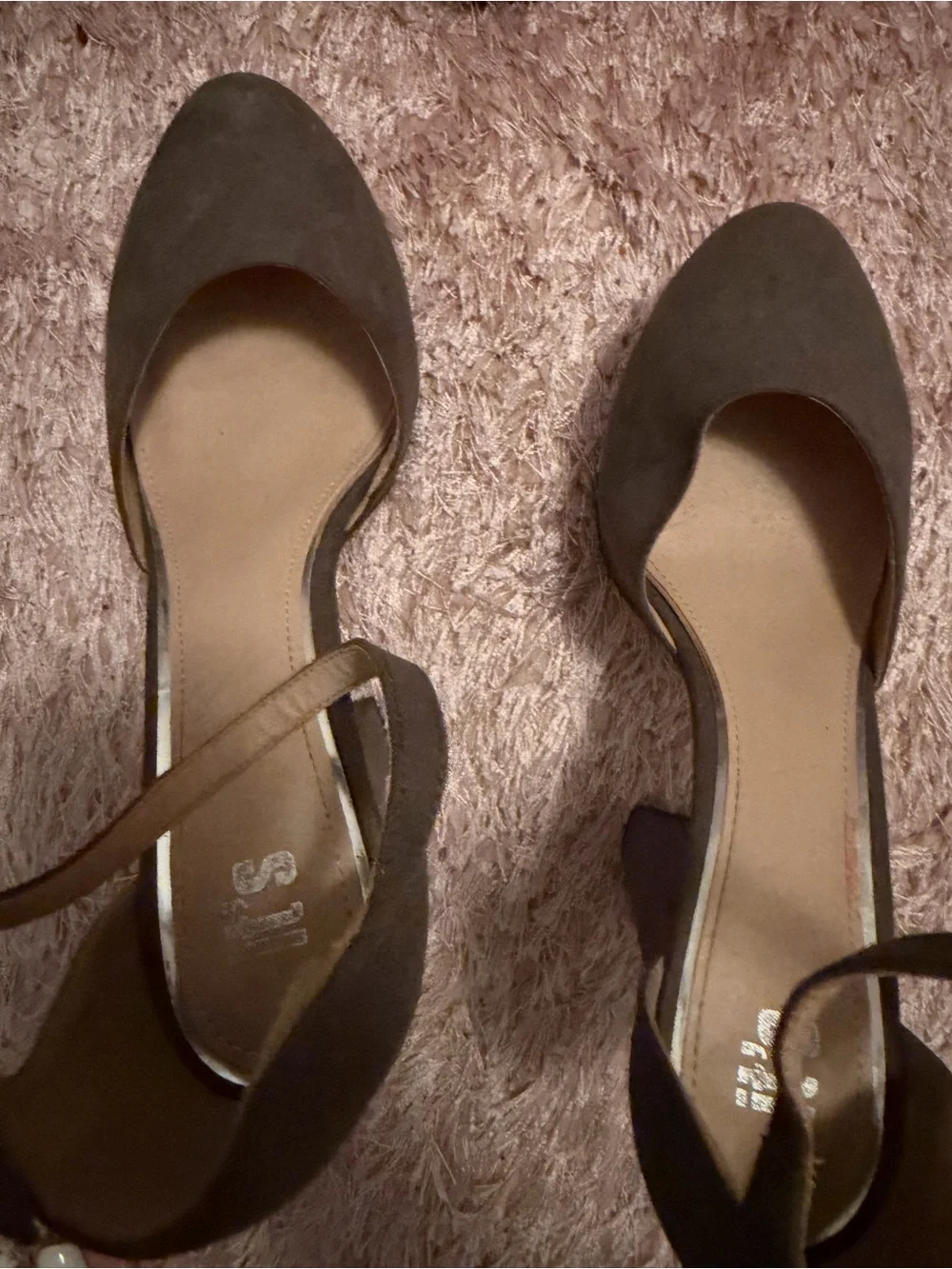 SHEIN Taupe D'Orsay Pointed Ankle-Strap Heels